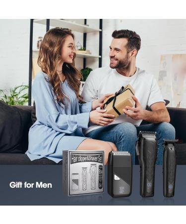 Suttik Professional Hair Clippers for Men - 3 in 1 Cordless Hair Cutting Kit with LED Display Electric Razor & Trimmers Set - Perfect Gift for Men - Buy Online on GoSupps.com