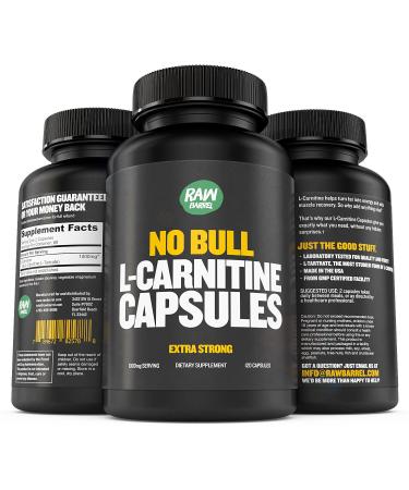 L-Carnitine Capsules, L-Tartrate - 1000 mg, 120 Pills - by Raw Barrel - Buy Online on GoSupps.com