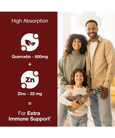 Zinc Quercetin 120 Capsules - Vegetarian Friendly | Immune Support Supplement - Buy Online on GoSupps.com