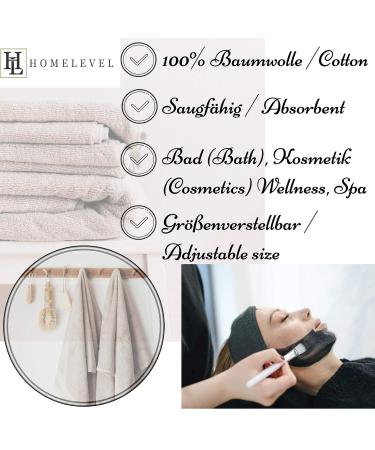 Homelevel Cosmetics Hair Band Set - 3x Frote Lake Headbands for Skincare | 100% Cotton One Size - Gray/Pink/Black - Buy Online on GoSupps.com