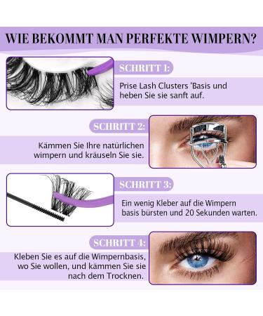 Premium False Eyelashes P07 - 10 Pairs Cat Eye Fluffy Cluster Lashes | Natural DIY Lash Extensions - Buy Online on GoSupps.com