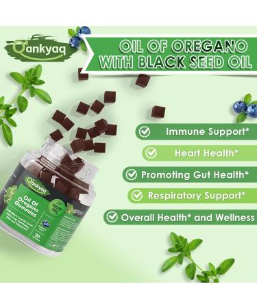 Oregano Oil with Black Seed Oil Organic Gummies for Kids and Adults | 6-in-1 Oregano Oil Supplement | Carvacrol + Thymoquinone | Immune Support with Garlic Elderberry | Sugar-Free 90 Chewable - Buy Online on GoSupps.com