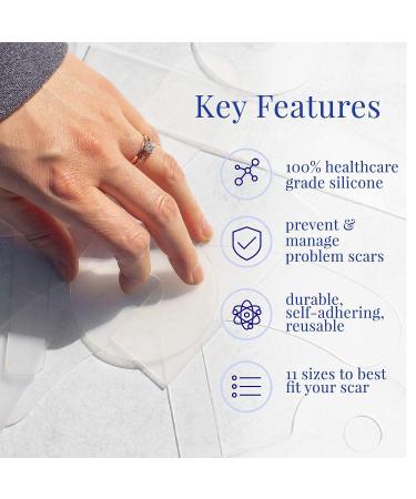 Rejuvaskin Scar Heal Kit - Medium Scar Treatment with Silicone Sheets & Medical Tape - Physician Recommended for Scar Reduction - Buy Online on GoSupps.com