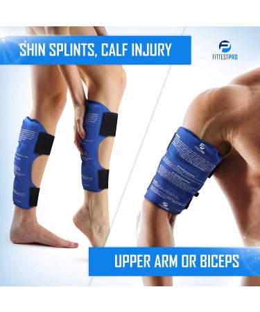 Shin Splint Ice Packs - Set of 2 | Hot/Cold Therapy Wrap for Leg & Calf Pain Relief | Advanced Soft Gel Technology | Freezable & Microwavable | Ideal for Running Injuries - Buy Online on GoSupps.com