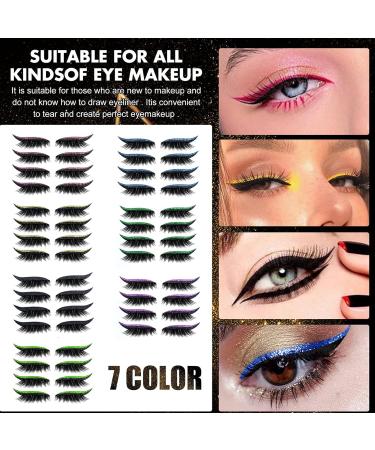 2-in-1 Reusable Eyeliner and Eyelash Stickers - 28 Pairs-B | Fake Lashes & Glitter Makeup - Buy Online on GoSupps.com