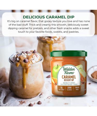 Walden Farms Caramel Dipping 12 oz Jar - Thick & Creamy  Smooth and Sweet  Vegan  Paleo and Keto Friendly  0g Net Carbs - Dessert Dip for Pretzels  Cookies  Strawberries  Pastries  Bananas and More - Buy Online on GoSupps.com