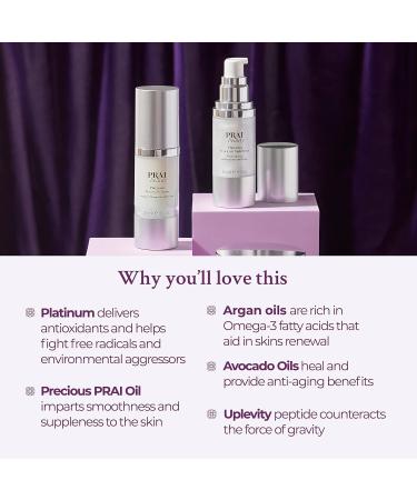 PRAI Beauty Platinum Firm & Lift Night Serum | Vegan Anti-Aging Face Serum for Instant Lift & Hydration - 1 Fl Oz - Buy Online on GoSupps.com