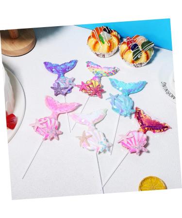UPKOCH 18 Pcs Cake Decoration Seashell Decor Ocean Decorations Under The Sea Cupcake Topper Mermaid Cupcake Topper Under The Sea Cake Picks Toothpick Birthday Party Supplies Cloth Wedding - Buy Online on GoSupps.com