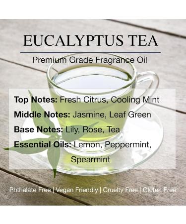 Daniella's Candles Eucalyptus Tea Scent Oil Premium Grade Fragrance Oil for Aroma Diffuser Bath and Body Products Incense Soap Candle Making Long Lasting Stress Relief - 1 fl.oz/ 30ml Eucalyptus Tea 1 Fl Oz (Pack of 1) - Buy Online on GoSupps.com