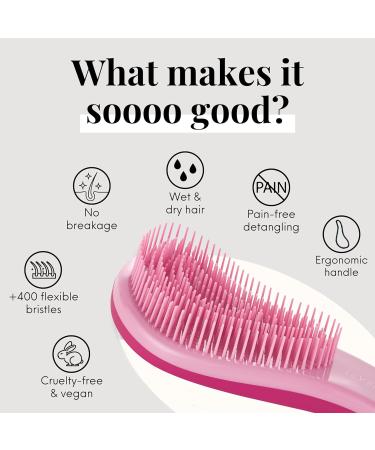 Detangle Hair Brush for Curly, Straight, Thick, or Natural Hair - Gentle Detangling Hairbrush for Kids, Women & Toddlers - Flexible Bristles - Lily England - Pink - Buy Online on GoSupps.com