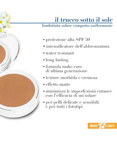 Helan Mono de Tahiti - Tan Intensifying Compact Foundation Sun Protection 50+ Covering Foundation with Vitamin E Shea Butter Jojoba Oil 2in1 Face Make Up Skincare 10ml - Buy Online on GoSupps.com