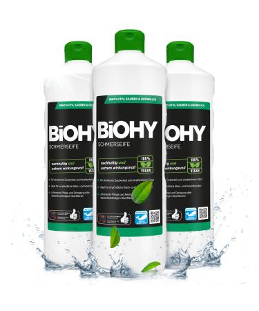 Biohy lubrication soap (3 x 1 liter) |Organic floor cleaner has an effective effect against dirt |Fasting liquid & extra strong |Floor care against aphids |Productive concentrate 1 l (3 pack)