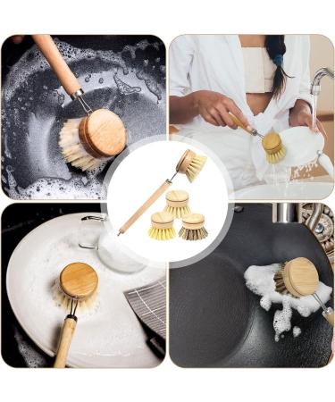 CZAYEFNH Dish Brush 3 Replacement Heads Natural Washing Up Brushes Heads Soft Sisal Bristle Dish Scrubber Palm Brush for Kitchen Cleaning Pots Pans - Buy Online on GoSupps.com