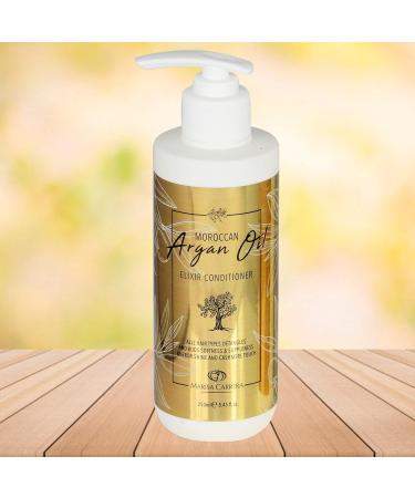 Marisa Carrera Moroccan Argan Oil Elixir Conditioner | Best Conditioner for Damaged Curly Frizzy Hair | Safe for Color & Keratin Treated | 250ml - Buy Online on GoSupps.com