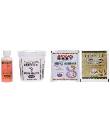 Africa's Best No-Lye Relaxer Kit - Dual Conditioning | Herbal Intensive | Superior Straightening & Nourishment - Buy Online on GoSupps.com