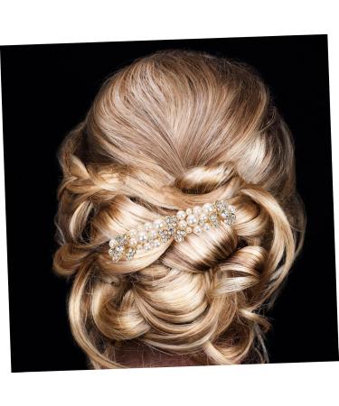 Angoily Alloy Rhinestone Hair Comb Gold Wedding Hair Accessories Bridal Hair Accessories for Women Gold Hair Barrettes Crystal Hair Accessories Tiara Rhinestones Hairpin Bride Pearl - Buy Online on GoSupps.com