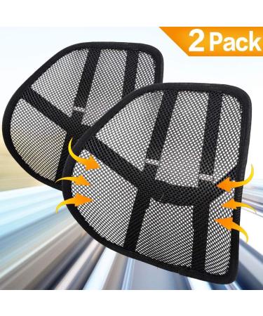 Bangled Lumbar Support - Double Breathable Mesh Car and Office Chair Back Support (Black 2 Pack) - Buy Online on GoSupps.com
