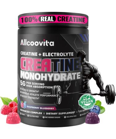 NSF Certified Creatine Gummy 5g - Creatine Monohydrate Gummies for Men & Women. Boost Focus Strength and Endurance Anti-Melting Formula Vegan Gluten-Free Non-GMO (Raspberry & Blueberry 135 ct) Raspberry & Blueberry 135  - Buy Online on GoSupps.com