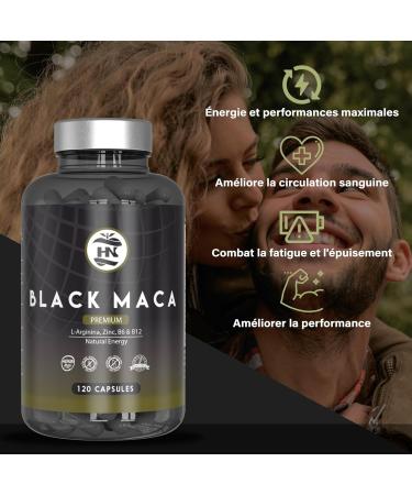 Black Maca Extra Strong 24000mg - 120 Capsules - Black Maca Extract 20:1 Improves Performance Men and Women Macca L-Arginine Zinc Vitamin B6 and B12 for Fighting Fatigue and Stress Oxidant - Buy Online on GoSupps.com