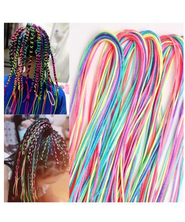 Colorful Hair Wrap String For Braids Hair Wrap Rope Braiding Hair Tie Elastic Stretch String Accessories Fashionable Colorful Tie(20 PCS) 1colorful