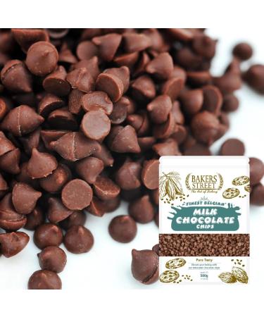 Bakers Street | Finest Belgian | Milk Chocolate Chips 500g | Premium Quality | Baking & Dessrets | Makeing Cake Muffin and all of bakings - Buy Online on GoSupps.com