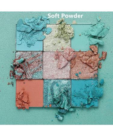 Mysense 9 Colors Eyeshadow Palette Glitter and Matte Eye Shadows Light Green Teal Blue Copper Professional Vegan Natural Nude Eyeshadow Shades Mint Green & Maroon - Buy Online on GoSupps.com
