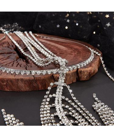 NICENEEDED Sparkle Rhinestone Headhoop Chain Bridal Wedding Glitter Long Tassels Headband Hoop Hair Hoop with Crystal Fringe for Halloween Party Costume Hair Decoration - Buy Online on GoSupps.com