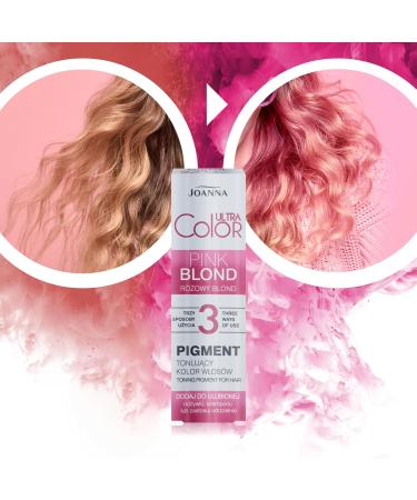 JOANNA Ultra Color Hair Coloring Pigment Neutralizes Unwanted Yellow Tones with Separate Shampoo Pink Blonde 100 ml - Buy Online on GoSupps.com