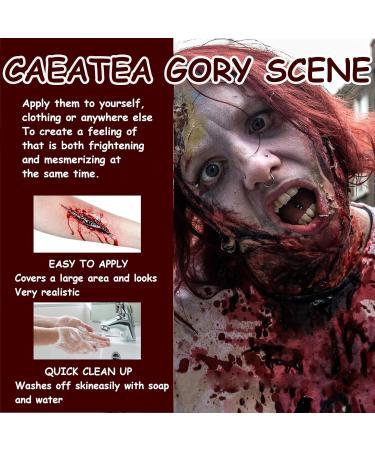  Capgoost Fake Blood 100ml Fake Blood Halloween Special Effect Makeup Washable Fake Blood Halloween Makeup Blood Paint for Zombie Vampire Injury - Buy Online on GoSupps.com