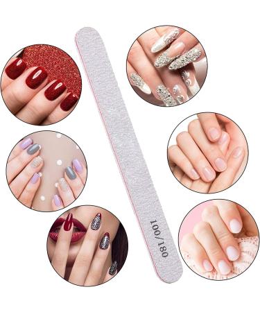 25 Pcs Nail Files 100/180 Grit - Professional Emery Boards for Acrylic & Natural Nails - Buy Online on GoSupps.com