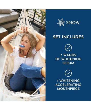 Snow Limited Edition Wireless Teeth Whitening Kit - Water-Resistant LED Whitener | 3 Whitening Wands & Mouthpiece | Ultra-Portable - Blue - Buy Online on GoSupps.com
