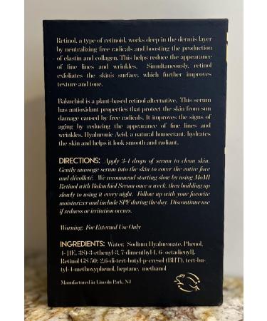M MI Retinol with Bakuchiol Serum 1 oz Anti-aging. For sensitive skin. Reduces fine lines and wrinkles. Contains Retinol GS50 HA and Bakuchiol - Buy Online on GoSupps.com