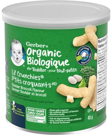 GERBER Organic Lil' CRUNCHIES Cheddar Broccoli 45 g - Buy Online on GoSupps.com
