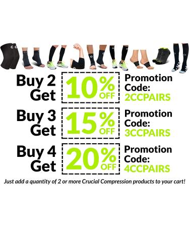 Crucial Compression Knee Sleeve (1 Pair) for Men & Women - Non-Slip Support for Running, Weightlifting, Basketball - Medium Size - Black - Buy Online on GoSupps.com