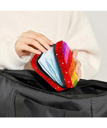 Women's Portable Period Kit - Rainbow Striped Storage Bag with Pockets | Feminine Products Organizer - Buy Online on GoSupps.com
