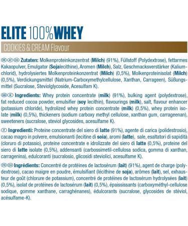 Dymatize Elite Whey Protein Cookies & Cream 2.1kg - High Protein Low Sugar BCAAs | International Shipping Available - Buy Online on GoSupps.com
