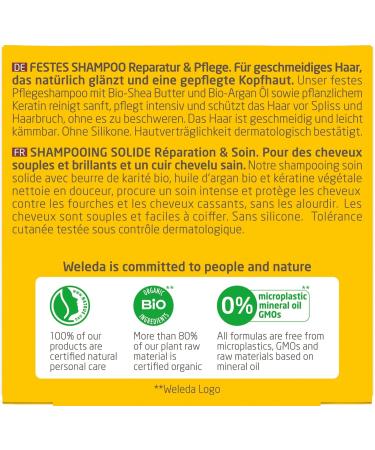 WELEDA - Repair & Care Solid Shampoo - Provides intense care - Protects against split ends and brittle hair - NATRUE - 50g - Buy Online on GoSupps.com