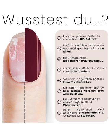 Bot 20x UV Gel Nail Foil - Self-Adhesive Darkest Red Up to 3 Weeks Wear Dermatest Approved - All-in-One Nail Foils - Buy Online on GoSupps.com