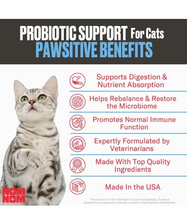 Nom Nom Cat Full-Spectrum Probiotic Support | Digestive & Immune Health for Cats - Buy Online on GoSupps.com