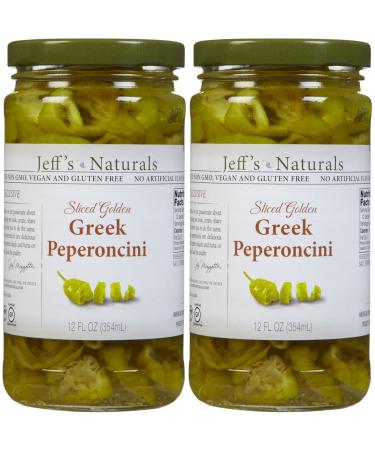 Jeff's Naturals Sliced Golden Greek Peperoncini - 12 oz - 2 pk