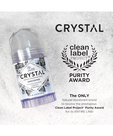 CRYSTAL Unscented Mineral Deodorant Stick (3 Pack) - 24hr Odor Protection Non-Staining & Non-Sticky Aluminum & Paraben Free 4.25 oz Unscented 4.25 Ounce (Pack of 3) - Buy Online on GoSupps.com