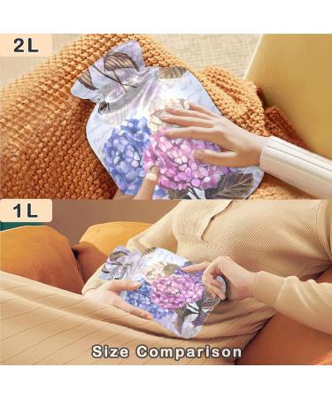 Naanle 2L Transparent Hot Water Bottle - Hortensia Flower & Bee Design for Menstrual Cramps Pain Relief Hand/Foot Heat & Cold Therapy - Buy Online on GoSupps.com