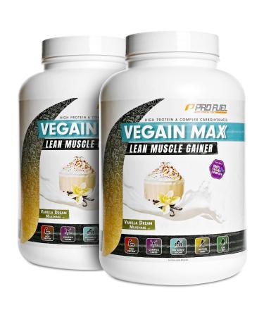 Weight Gainer Vanilla Dream Milkshake 2x3kg 580+ Kcal Pro Pro portion Vegain Max Muscle Mass Gainer High protein content 30% + complex carbohydrates without maltodextrin & dextrose lactose-free & vegan vanilla Dream milkshake 3 kg (2 Pack)