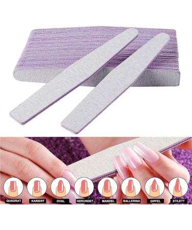 Professional 100/180 Nail Files - Double-Sided Gel Nail Tools for Manicure & Nail Art | Smirel Paper Gray & Purple - 25 Pack - Buy Online on GoSupps.com
