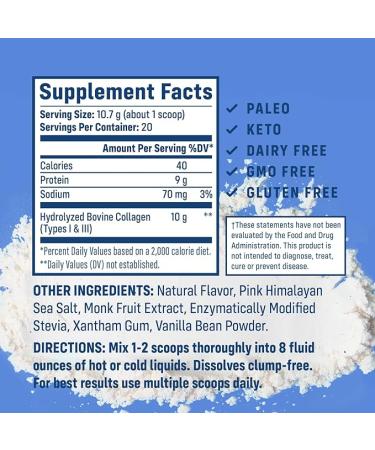 NativePath Collagen Peptides - Hydrolyzed Type 1 & 3 Protein Powder for Hair Skin Nails Bones Joints Digestion - Vanilla Bean 228g - Buy Online on GoSupps.com