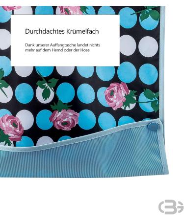BauGaa Water-Repellent Adult Bib - Washable Clothing Protection for Seniors | Large Blue-White Roses Design - Buy Online on GoSupps.com