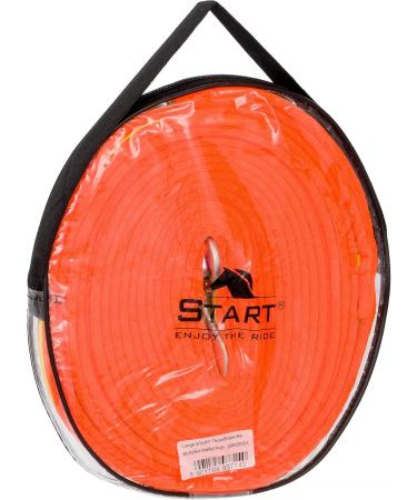 8m Equestrian Lunging Line for Horses - Soft Nylon Training Rope with Hand Loop Carabiners & Floor Work Leash in Neon Pink/Orange - Buy Online on GoSupps.com
