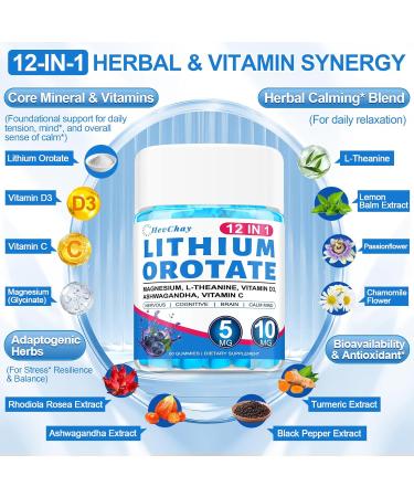 2300MG Detox Binder Capsules + Lithium Orotate Gummies Bundle | Liver Gut Cleanse & Cognitive Tension Support for Adults - Buy Online on GoSupps.com