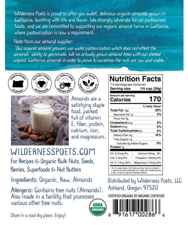 Wilderness Poets California Almonds 8 oz - Premium Quality, Fresh & Nutritious - Buy Online on GoSupps.com