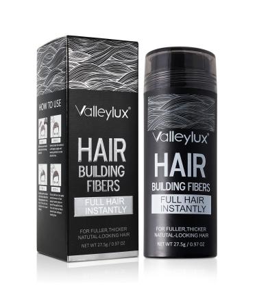 Hair Fibers for Thinning Hair - Natural Formula Hair Fibers, Hair Building Fibers for Thickening Hair, Instant Thicker Fuller Hair, Hair Fibers for Men & Women black